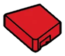 Wedge Tile 1 x 2 without corner, left in Red, Flame