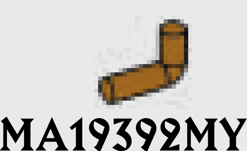 Connector: rod, small, elbow, asymmetrical in Brown, Caramel