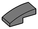 Slope 1 x 1 x 2 two-thirds height with curved slope in Gray, Dark (Flake)
