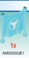 Banner: Light Blue w/ Printed Ninja Storm Dolphin Tail in Blue, Light