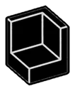 Panel 1 x 1 x 1 corner in Black
