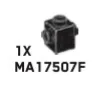 Brick Modified 1 x 1 with side studs in Black