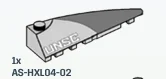 Wedge 2 x 1 x 6 w/ Printed UNSC Half Light Grey / Dark Grey in Gray, Dull