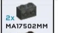 Brick Modified 1 x 2 with side studs in Gray, Dark (Metallic)