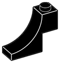 Arch 1 x 2 x 3 inverse in Black