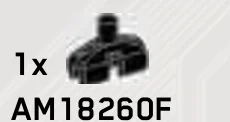 Connector: pin with double clip in Black