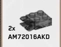 Brick 2 x 2 two-thirds height with horizontal clips in Gray, Light Camo (Metallic)