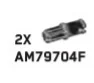 Connector: axle pin 2 studs long without friction ridges in Black