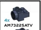 Lock joint 2 x 2 brick, female in Blue, Smoke (Flake)