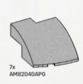 Slop 3 x 3 With Cut out - Right in Gray, Steel