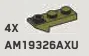 Slope Inverted Plate 1 x 3 with inverse slope beneath one end in Green, Olive Drab (Infinite Green) (Metallic)