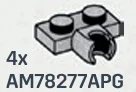 Plate 1 x 2 with small ball joint socket on side in Gray, Steel