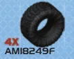 Wheel, Tire, Large: symmetrical tread, fits AM18248, in Black