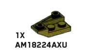 Slope Inverted 25 2 x 3 Double Right in Green, Olive Drab (Infinite Green) (Metallic)