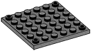 Plate 6 x 6 with holes through corner studs, new in Gray, Dark (Flake)