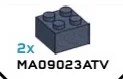 Brick 2 x 2 in Blue, Smoke (Flake)