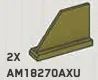 Wing 1 x 4 with 3H tail in Green, Olive Drab (Infinite Green) (Metallic)