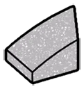Slope plate 1 x 1 with curved slope & small lip, left in Gray, Steel
