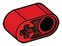 Connector: beam 1 x 2 with round hole and axle hole in Red, Flame