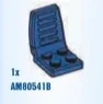 Fixture: chair, car seat, contoured on 2 x 2 plate base in Blue