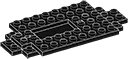Vehicle body 6 x 12 with 2 x 4 recessed tile center in Grey, Charcoal