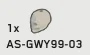 Minifig Body Part: Skull, Human in Multicolored