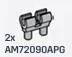 Connector, pins with double clip in Gray, Steel