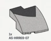 Slope 3 x 3 with cut out, w/ Dark Grey Print - Right in Gray, Steel