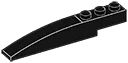Slope Brick 1 x 1 x 8 with transverse half-curve in Grey, Charcoal