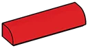 Brick 1 x 4 two-thirds-height with half-curved top in Red, Flame