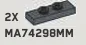 Plate Modified 1 x 3 with two studs in Gray, Dark (Metallic)