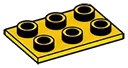 Tile Modified 2 x 3 Inverted (half hight) in Yellow, Lemon