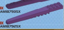 Slope 2 x 18 tapered on 2 x 4 brick two-thirds height in Purple, Byzantium (Metallic)