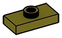 Plate Modified 1 x 2 with one stud, center in Green, Rich