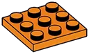 Plate 3 x 3 in Orange, Smoky
