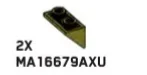 Slope brick 45 2 x 1 inverse in Green, Olive Drab (Infinite Green) (Metallic)