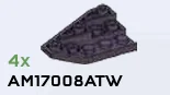 Slope brick 33 3 x 5 double / 45 inverse, left in Purple, Dark (Metallic)