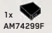 Wedge Tile 1 x 2 without corner, left in Black