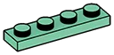 Plate 1 x 4 in Green, Pale Blue