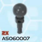 Connector 3L Male with Ball Joint in Gray, Dim (Metallic)