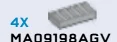 Tile, Modified 1 x 2 w/ 5 Lateral Notches in Gray, Light (Metallic)