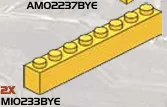 Brick 1 x 8 in Yellow, Lemon