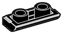 Tile 1 x 2 inverse with curved lip lengthwise in Black