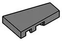 Wedge Tile 2 x 3, right in Gray, Dark (Flake)