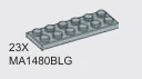 Plate 2 x 6 in Gray, Dull