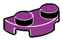Plate 1 x 2 half-round in Purple, Imperial