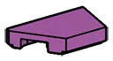 Tile 1 x 2 missing left corner in Magenta, Rich