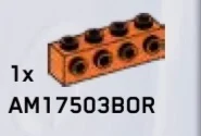 Brick Modified 1 x 4 with side studs in Orange, Bright