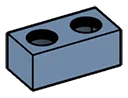 Brick 1 x 2 two-thirds height connector, female:female in Blue, Faded Denim