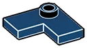 Plate 2 x 2 corner with one stud, center in Blue, Midnight